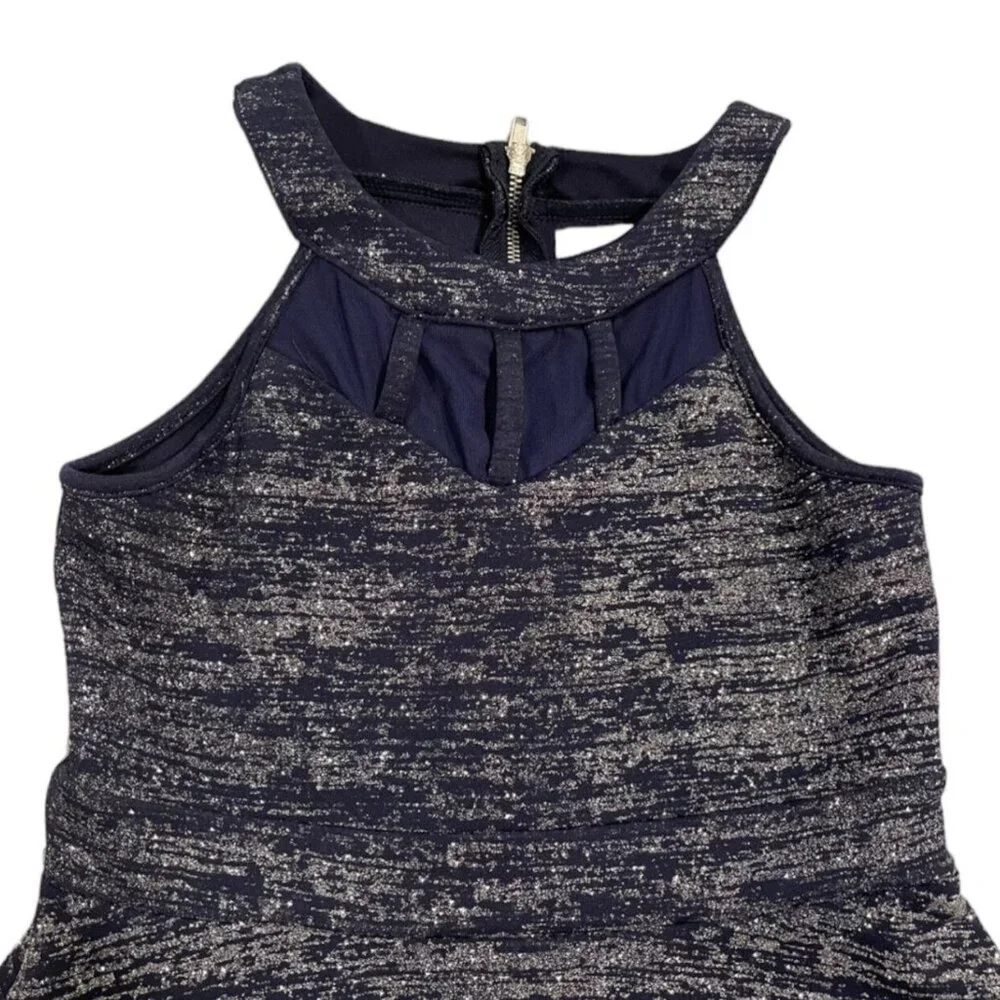 Love, Nickie Lew Sz 14 Navy & Silver Special Occasion Dress